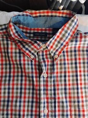 Chaps | Red Blue Green & White Casual Dress Shirt | XL | Long Sleeve | Button Do